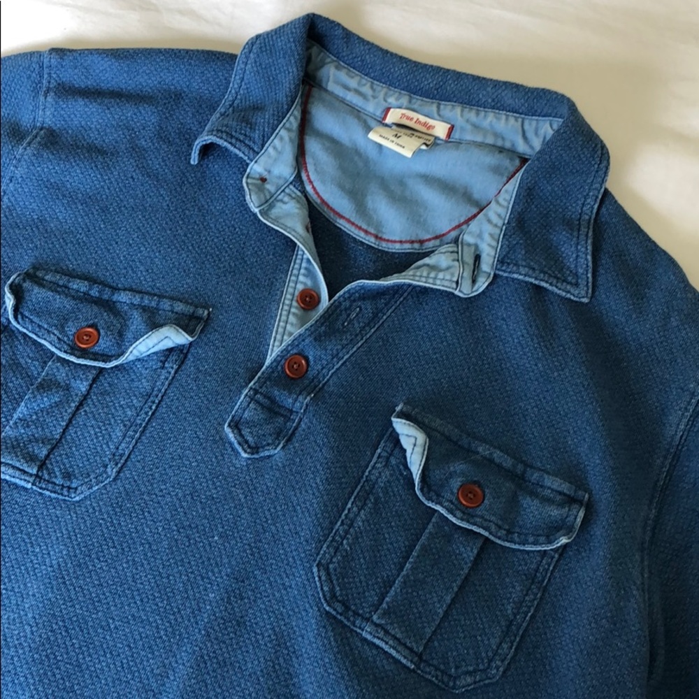 Lucky Brand Blue Double Pocket Polo
